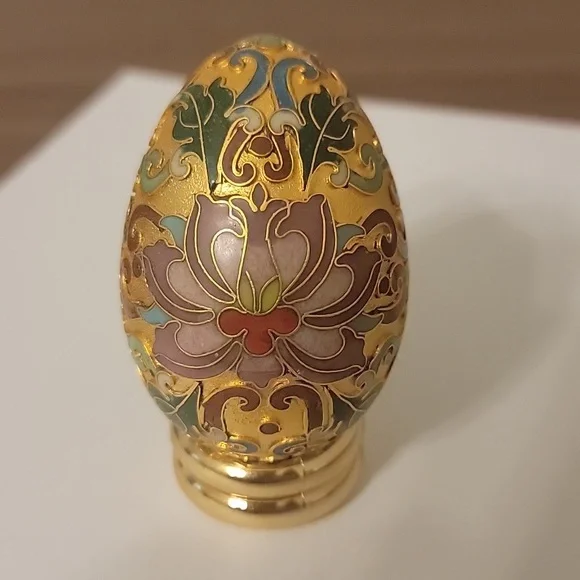 Franklin Mint Cloisonne Enamel 24K gold egg - Picture 3 of 8